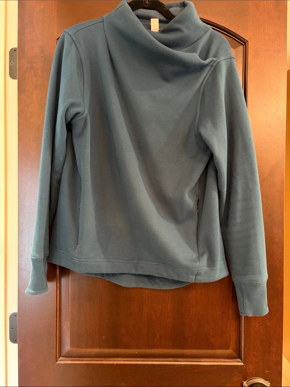 Athleta Cozy Karma Twist Neck Sweatshirt Sz S Teal